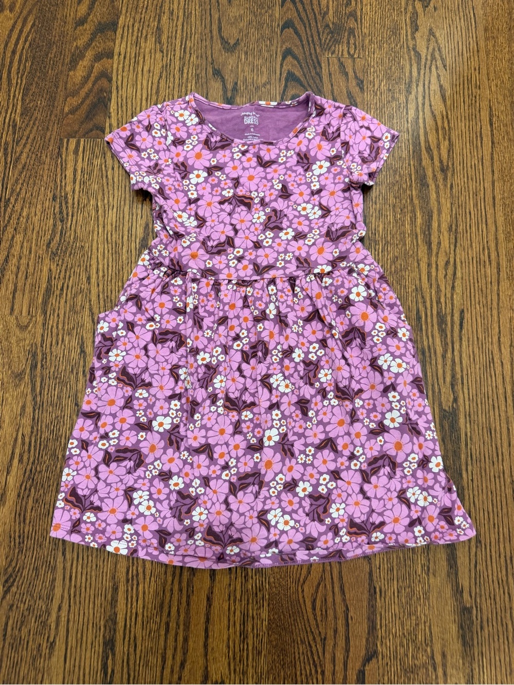 jumping beans Pink and White Floral Short-Sleeve Dress